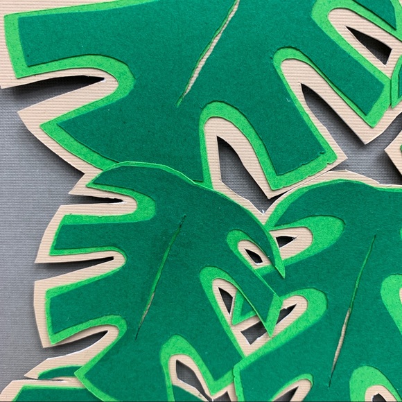 Plant love Monstera paper artwork wall hanging - Picture 3 of 11